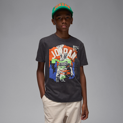 Jordan Big Kids' Throwback Slam T-Shirt. Nike JP